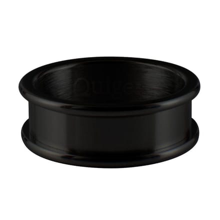Quiges Stapelring Ring - Basisring  - Dames - RVS zwart - Maat 18.5 - Hoogte 6mm