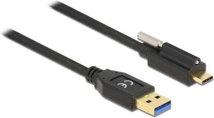 Delock SuperSpeed USB (USB 3.2 Gen 2) Cable Type-A male to USB Type-C™ male with screw on top 2 m