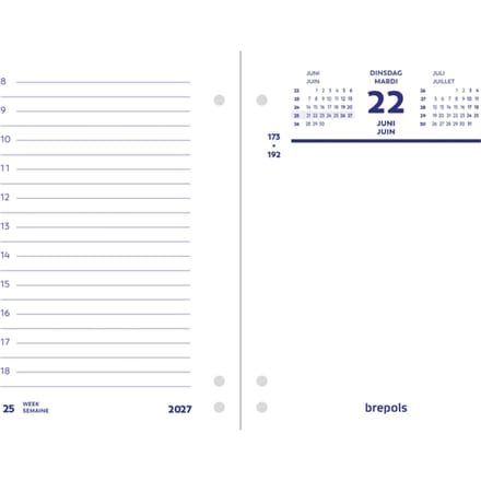 Omlegblok 2026 Brepols 1dag/2pagina's universele ponsing