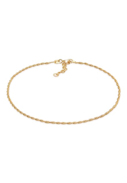 Elli - Enkelbanden - Dames Twisted Cord Basic Tijdloze Trend Verstelbaar in 925 Sterling Zilver - Dames