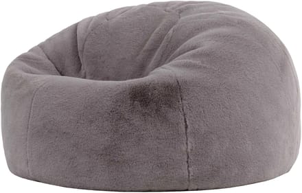 icon - Kingston Zitzak Fauteuil - Fluffy Pluche Imitatiebont - Grijs