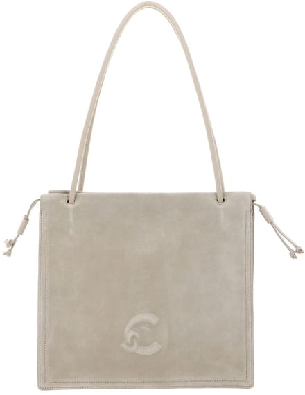 COCCINELLE Leren schoudertas Dulse Suede Handbag Sandshell / Sandshell beige