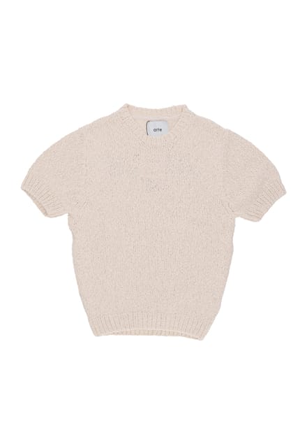 T-shirt Man Back Graphic Knit Tee Cream