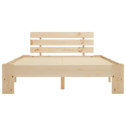 vidaXL - Bedframe - met - hoofdbord - massief - grenenhout - wit - 140x200 - cm