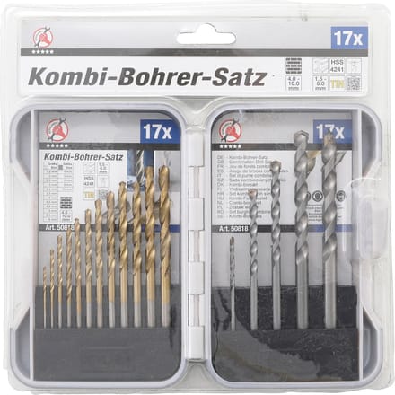 Metaalboren en Steenboren set - 17 delig - 1.5mm - 10mm - BGS50818