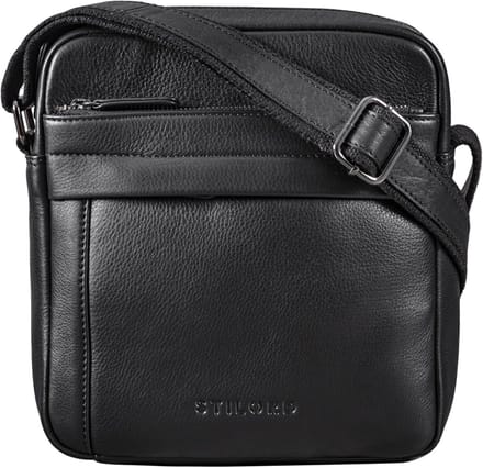 Heren Leren Schoudertas Crossbody Compact Vintage Schoudertas voor Tablet en A5 Documenten