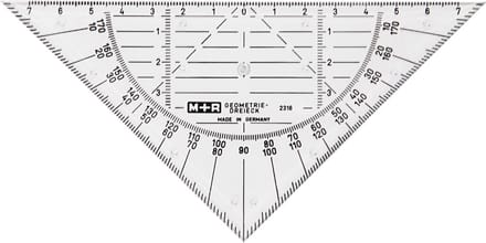 Geodriehoek, B: 16 cm, 1 stuk