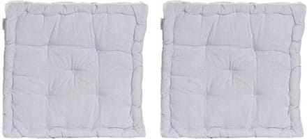 Items Vloerkussen Kenya - 2x - Lila - katoen - 40x40x8 cm - Extra dik grond zitkussen/matraskussen