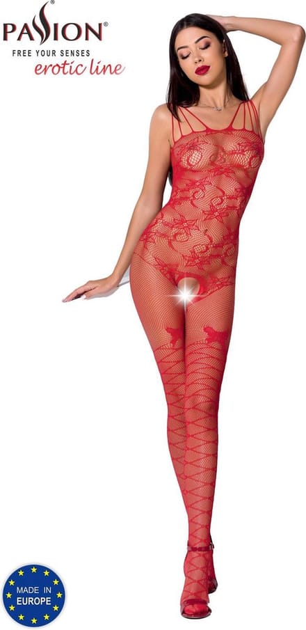 Passion - Woman Bs076 Bodystocking One Size Red