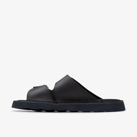 Solsbury Strap Zwarte Leren Sandalen