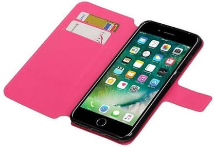 Cross Pattern TPU Bookstyle Hoesje - Wallet Case Telefoonhoesje - Geschikt voor iPhone 7 Plus / 8 Plus Roze