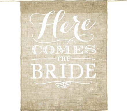 Ceremoniebordje - Here comes the bride, 41x51cm | Bruiloft | Ceremonie