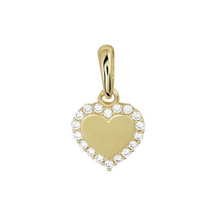 The Jewelry Collection Hanger Hart Zirkonia - Goud