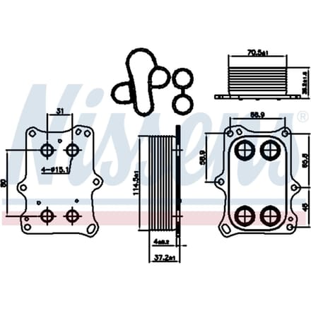 Olie radiator, motorolie NISSENS 90969