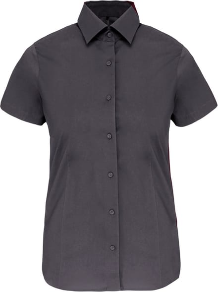 Kariban Dames stretch blouse korte mouwen K532 - Zinc - S