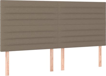 vidaXL - Hoofdbord - taupe - 200x5x118/128 - cm - Stof