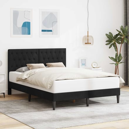 vidaXL - Bedframe - met - hoofdeinde - Zwart - 140 - x - 200 - cm - Fluweel