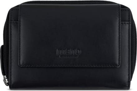 mano Leren Portemonnee Don Andrea RFID Lady Zip Wallet Black Zwart