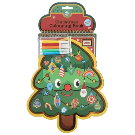 Kleurboek Kerstboom - 30 cm - 20 Pagina's - Inclusief Stickers