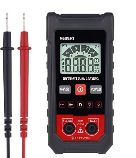 Digitale Multimeter - Voltmeter Ampèremeter - Elektrische Metingen - Overbelastingsbeveiliging - 117 cm - Grijs