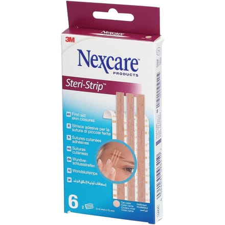 Nexcare 3m Steri-strip Wondsluit. Beige 6mmx75mm 6