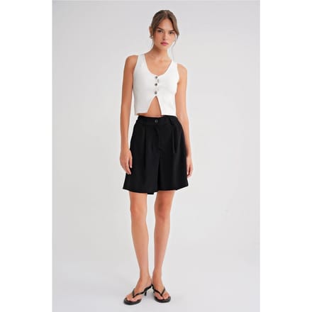 Hoge Taille Geknoopte Zak Shorts