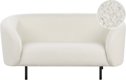 LOEN - Tweezitsbank - Wit/Zwart - Bouclé
