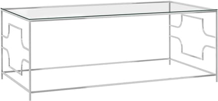 Stalen en glazen salontafel 120x60x45 cm
