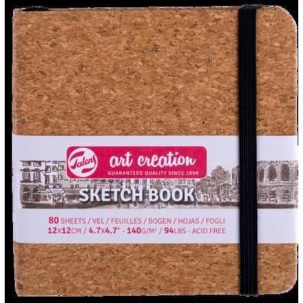 Carnet - Croquis - Dessin - Notes - 12x12cm - 80pages - Couverture en liège