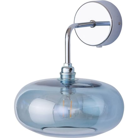 EBB & FLOW wandlamp Horizon, blauw, glas, Ø 21 cm