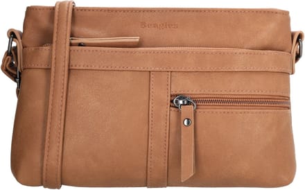 Beagles Majorca Crossbodytas - Schoudertas - Dames - Ritssluiting - Achterritsvak - Verstelbare Schouderband - Camel