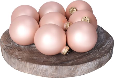 Krebs kerstballen - 8x stuks - chic roze - glas - 7 cm - mat