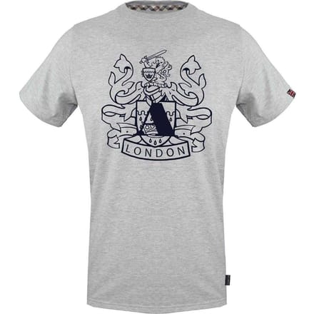 Aquascutum Heren Shield Logo Jersey Crew Neck T-Shirt (Grijs)