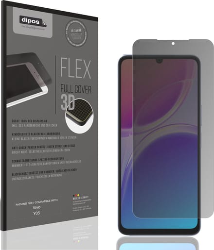 dipos FLEX – Matte Privacy Screenprotector geschikt voor Vivo Y05 | Volledige Schermbescherming | Case-Friendly