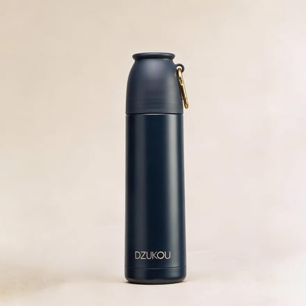 Dzukou Umium - Thermosfles - RVS - 500 ml - Zwart - Lekvrij