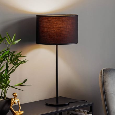 Luminex Tafellamp Soho, cilindrisch 56 cm zwart/goud