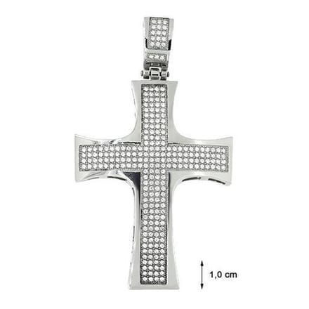 Blinx Jewels Stalen Hanger Kruis Steentjes Zirkonia