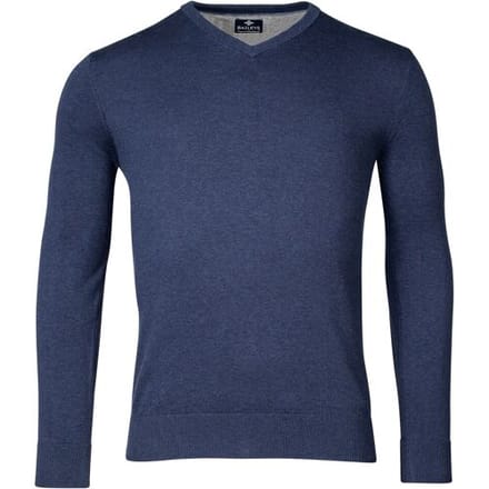 Baileys Trui Cotton Uni V-Neck Single Knit Dark Blue / male