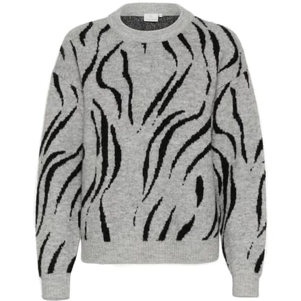Kaffe Trui Kabillie Knit Pullover 10509148 106537 Grey Melange/black Dames Maat - XS