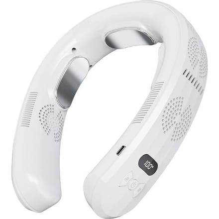 2024 Nekventilator 6000mAh Mini USB Digitaal display Oplaadbare draagbare ventilator Krachtige snelle luchtkoeling Bladeless mobiele ventilator Buitenkoeler wit