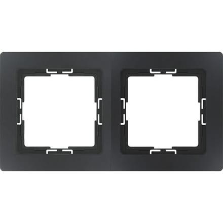 Kopp 2-voudig afdekraam - mat zwart - thermoplast - 150x83 mm
