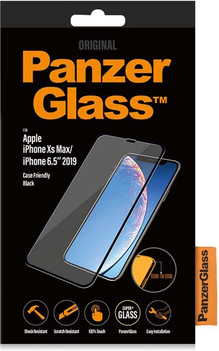 PanzerGlass Screenprotector geschikt voor Apple iPhone XS Max Glazen | PanzerGlass Edge to Edge Screenprotector - Case Friendly - Zwart