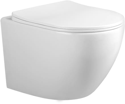 Adema Salina 2.0 hangtoilet – compact – spoelrandloos – diepte 48,5 cm – met softclose zitting – glans wit