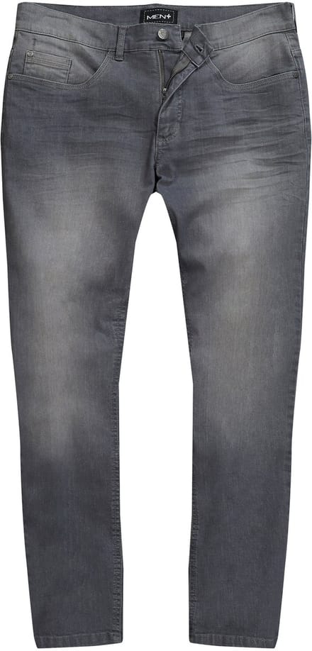 Men Plus - Heren - Jeans Buik-Fit Straight Fit - Grijs denim - Maat 29