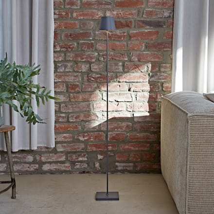 Sigor LED vloerlamp Nuindie IP54 120 cm rond USB-C grafiet