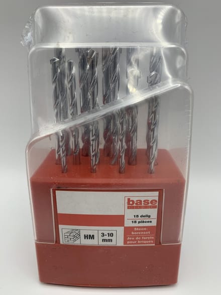 Base - 15 delig steen boren set - 3 t/m 10mm.
