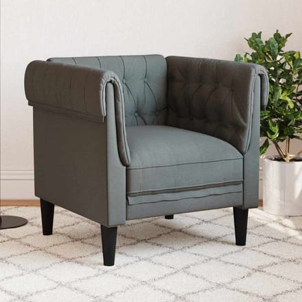 vidaXL Bank Donkergrijs 78,5 x 74,5 x 74,5 cm Polyester