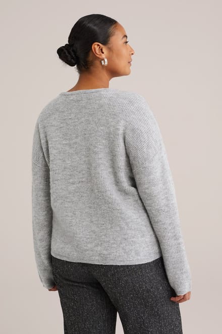WE Fashion Dames gebreid vest met structuur - Curve