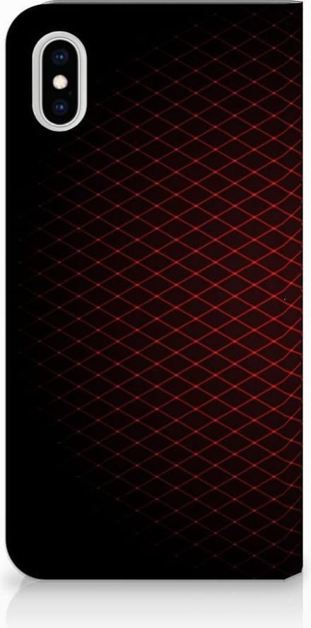 Apple iPhone Xs Max Hoesje met Magneet Geruit Rood