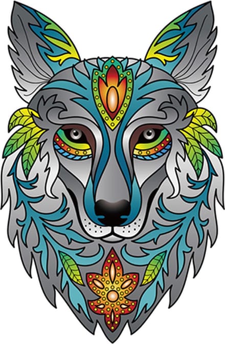 Eureka houten puzzel wolf - kleurrijke 2D puzzel 180 stukjes.
